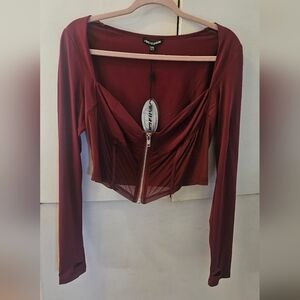 Poster Grl Maroon Shirt With Sheer Bottom - XXL